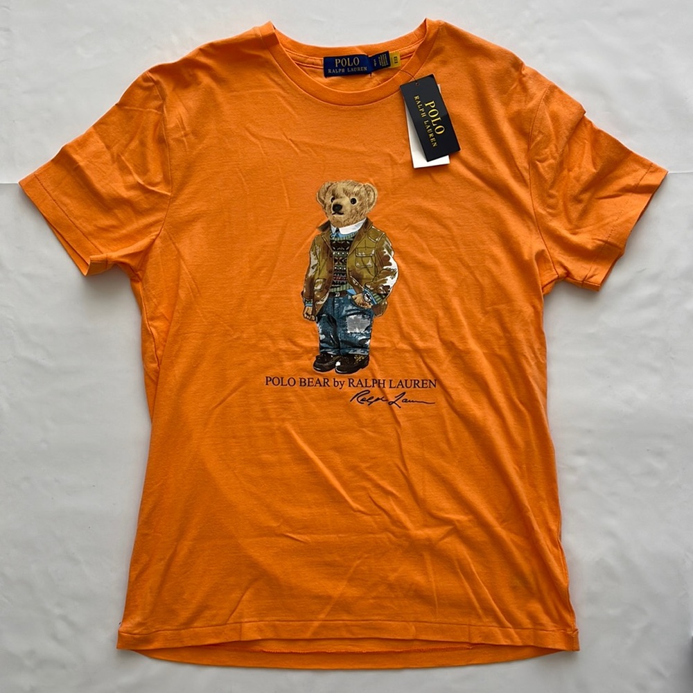 Polo Ralph Lauren Polo Bear Peach Crewneck T-shirt Sz Small New